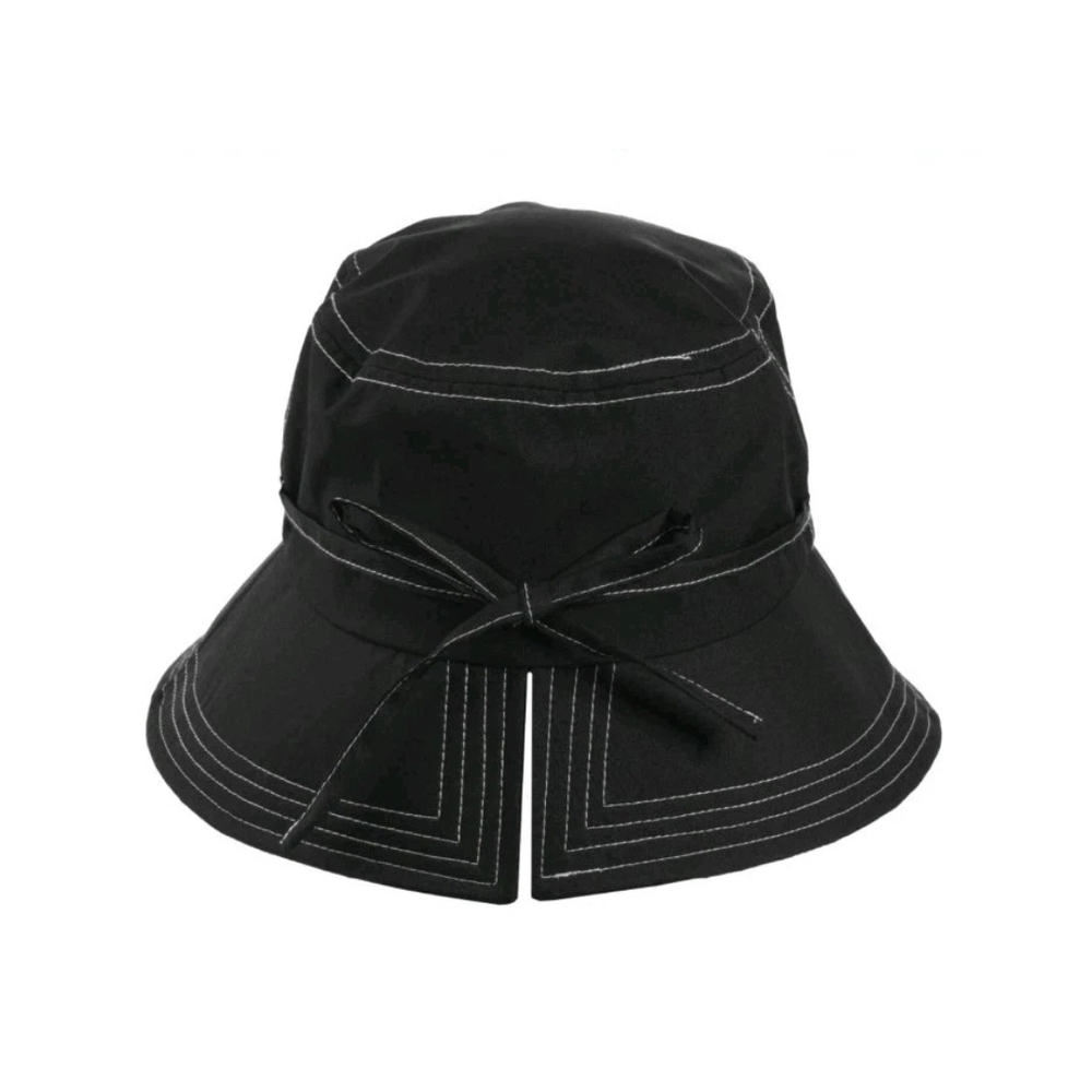 Totes Water Resistant Rain Hat with White Stitching Split Back Bow NWT